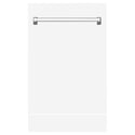ZLINE 18" Tallac Dishwasher Panel in White Matte with Traditional Handle (DPV-WM-18)