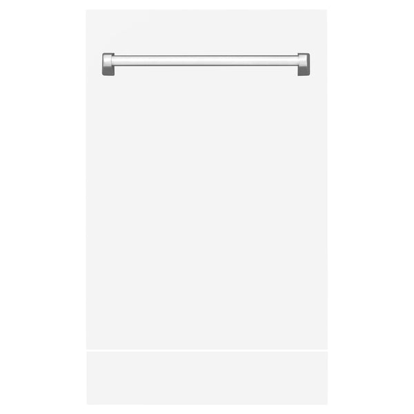 ZLINE 18" Tallac Dishwasher Panel in White Matte with Traditional Handle (DPV-WM-18)