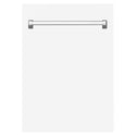 ZLINE 18" Tallac Dishwasher Panel in White Matte with Traditional Handle (DPV-WM-18)
