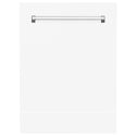 ZLINE 24" Tallac Dishwasher Panel in White Matte with Traditional Handle (DPV-WM-24)