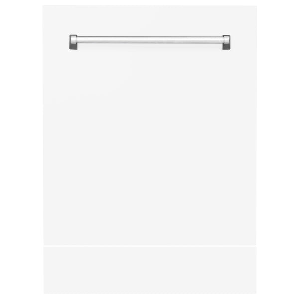 ZLINE 24" Tallac Dishwasher Panel in White Matte with Traditional Handle (DPV-WM-24)