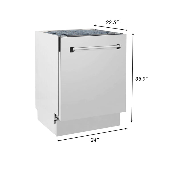 ZLINE 24-inch dishwasher dimensional diagram with measurements.