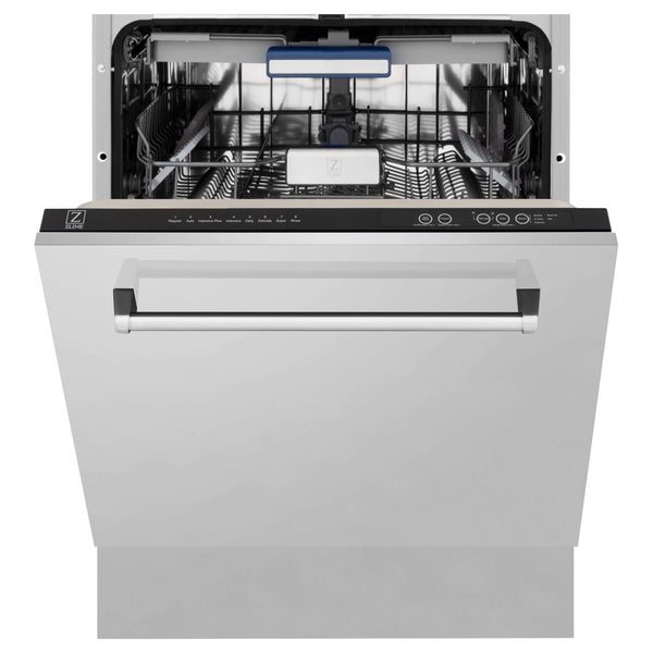 ZLINE 24" Dishwasher front with door halfway open.