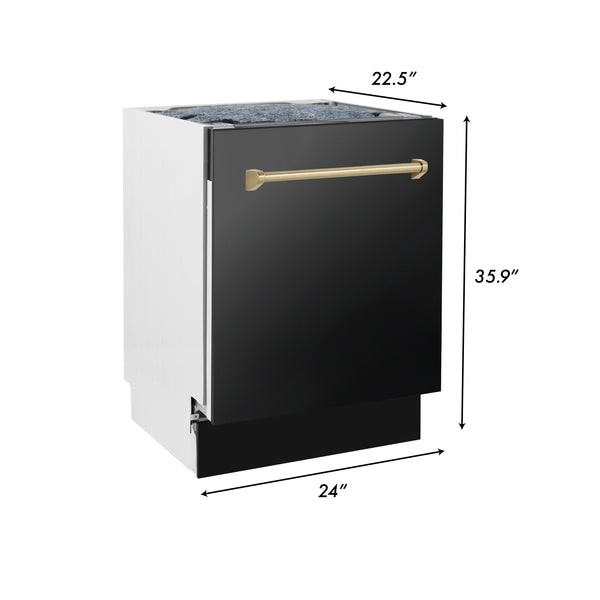 ZLINE 24-inch dishwasher dimensional diagram with measurements.