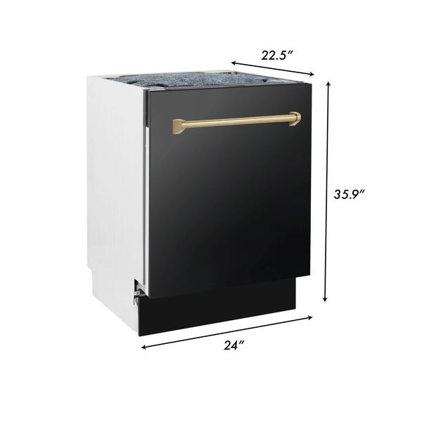 ZLINE 24-inch dishwasher dimensional diagram with measurements.