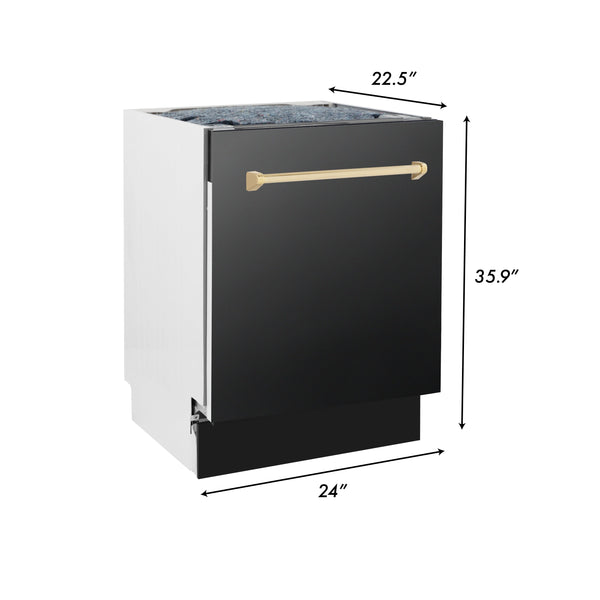 ZLINE 24-inch dishwasher dimensional diagram with measurements.