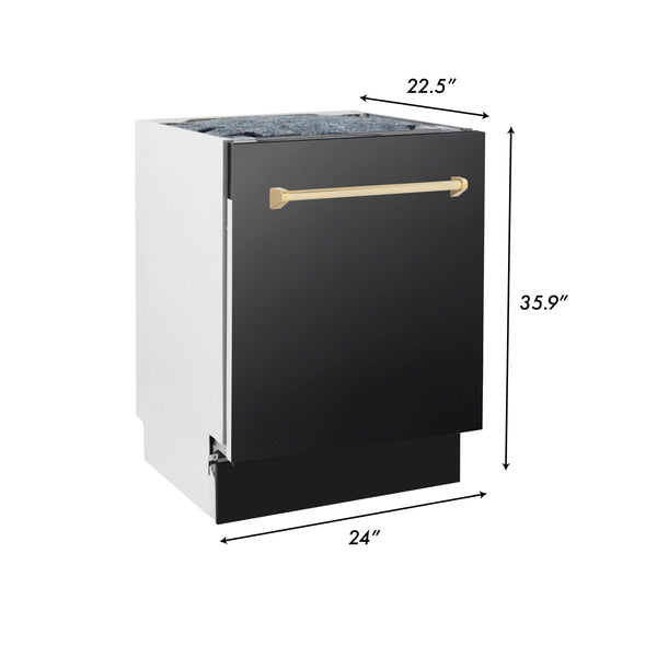 ZLINE 24-inch dishwasher dimensional diagram with measurements.