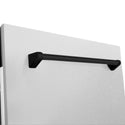 ZLINE Autograph Edition 24 in. Tallac Series 3rd Rack Top Control Built-In Tall Tub Dishwasher with Satin Stainless Steel Panel and Matte Black Handle, 51dBa (DWVZ-SN-24-MB)