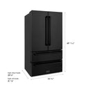 ZLINE 36 in. 22.5 cu. ft. Counter-Depth French Door Refrigerator with Ice Maker in Fingerprint-Resistant Black Stainless Steel (RFM-36-BS)