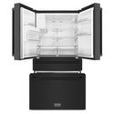 ZLINE 36 in. 21.6 cu. ft. Counter-Depth French Door Refrigerator with Water and Ice Dispenser in Fingerprint-Resistant Black Stainless Steel (RFM-W-36-BS)
