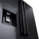 ZLINE 36" Standard-Depth French Door Black Stainless Steel Refrigerator (RSM-W-36-BS) handles close up.