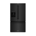 ZLINE 36 in. 28.9 cu. ft. Standard-Depth French Door External Water Dispenser Refrigerator with Dual Ice Maker in Black Stainless Steel (RSM-W-36-BS) front.