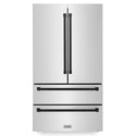 ZLINE Autograph Edition 36 in. Kitchen Package with Stainless Steel Dual Fuel Range, Range Hood, Dishwasher and Refrigerator with Matte Black Accents (4KAPR-RARHDWM36-MB) 