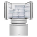 ZLINE 36 in. 21.6 cu. ft. Counter-Depth French Door Refrigerator with Water and Ice Dispenser in Fingerprint-Resistant Stainless Steel (RFM-W-36)