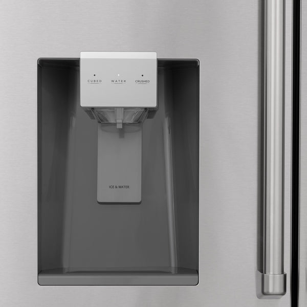ZLINE 36 in. 21.6 cu. ft. Counter-Depth French Door Refrigerator with Water and Ice Dispenser in Fingerprint-Resistant Stainless Steel (RFM-W-36)