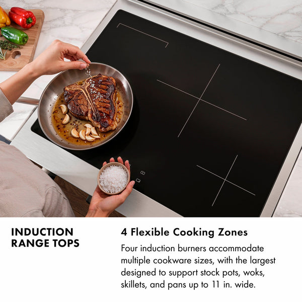 ZLINE 30 in. Paramount Induction Rangetop with 4 Element Cooktop in Black Stainless Steel (SINRTB-30)