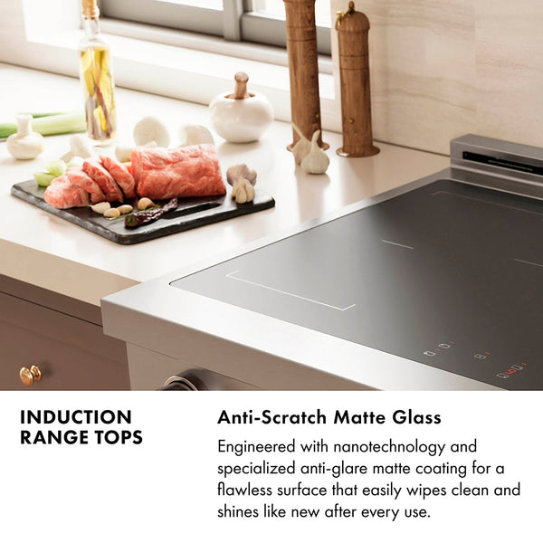 ZLINE Autograph Edition 30 in. Paramount Induction Rangetop with 4 Element Cooktop in Stainless Steel and Champagne Bronze Accents (SINRTZ-30-CB)