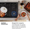 ZLINE 48 in. 6.7 cu. ft. Marino Double Oven Gas Range with 8 Burner Cooktop in Satin Stainless Steel with White Matte Doors (MGRS-WM-48)