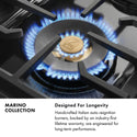 ZLINE Autograph Edition 48 in. 6.7 cu. ft. Marino Dual Fuel Range with 8 Burner DuoPro™ Cooktop and Dual Ovens in Stainless Steel and Polished Gold Accents (PMDRZ-48-G)