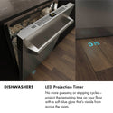 ZLINE 24 in. Monument Series 3rd Rack Dishwasher with Auto Door Open Drying, 44dBa, Black Stainless Steel Panel (DWMT-BS-24)