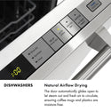 ZLINE 24 in. Monument Series 3rd Rack Dishwasher with Auto Door Open Drying, 44dBa, Satin Stainless Steel Panel (DWMT-SN-24)