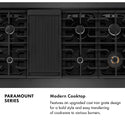ZLINE 48 in. 6.7 cu. ft. Paramount Double Oven Gas Range with 8 Burner Cooktop in Black Satin Stainless Steel (SGRBS-48)