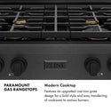 ZLINE 30 in. Paramount Gas Rangetop with 4 Brass Burners and Porcelain Cooktop in Black Satin Stainless Steel (SRTBS-BR-30)