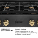ZLINE Autograph Edition 30 in. Paramount Gas Rangetop with 4 Burners and Porcelain Cooktop in Black Satin Stainless Steel with Champagne Bronze Accents (SRTBSZ-30-CB)