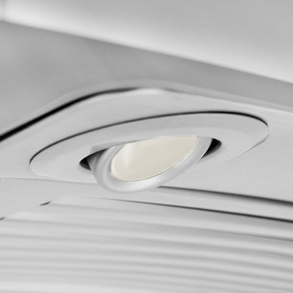 LED lighting on ZLINE range hood.