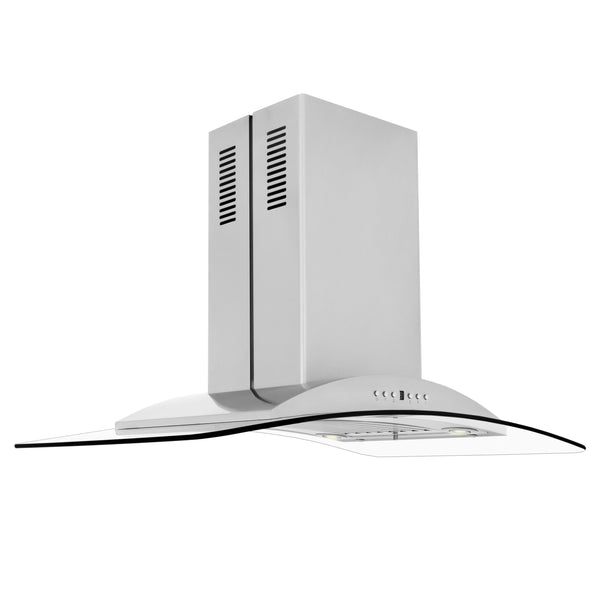 ZLINE 36" Convertible Vent Island Mount Range Hood in Stainless Steel & Glass (GL9i-36)