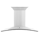 ZLINE Island Mount Range Hood in Stainless Steel with Built-in ZLINE CrownSound Bluetooth Speakers (GL9iCRN-BT) front.