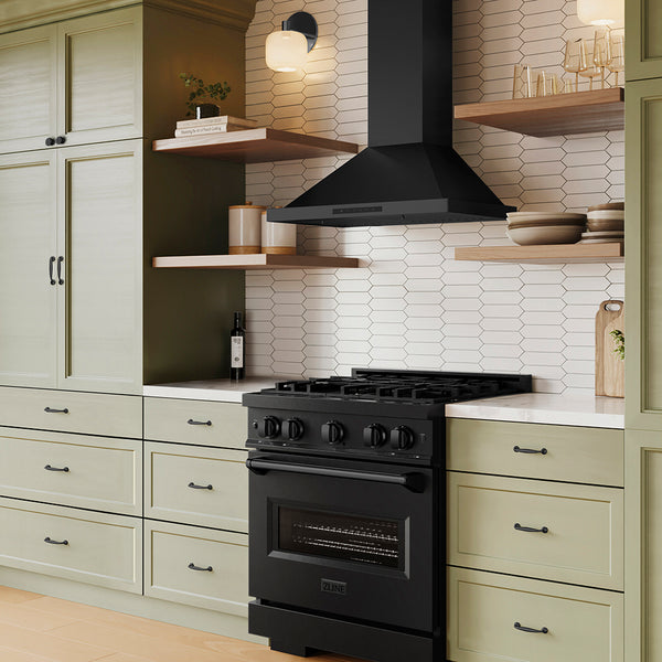 ZLINE 30 in. Convertible Vent Wall Mount Range Hood in Black Stainless Steel (BSKBN-30)