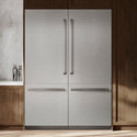 ZLINE 60 in. 32.2 cu. ft. French Door Built-In Bottom Freezer Refrigerator with Water Dispensers and Ice Makers in DuraSnow® Stainless Steel with Graphite Gray Interior (GRBIV-SN-60)