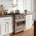 ZLINE 30 in. 4.0 cu. ft. Legacy Dual Fuel Range with 4 Burner Gas Cooktop and Electric Convection Oven in Stainless Steel (RA30)