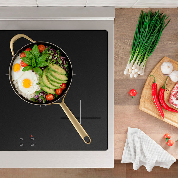 ZLINE Autograph Edition 30 in. 4.2 cu. ft. Paramount Induction Range with 4 Element Cooktop and Electric Convection Oven in Stainless Steel with White Matte Door and Polished Gold Accents (SINRZ-WM-30-G)