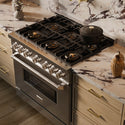 ZLINE 36 in. 5.2 cu. ft. Classic Gas Range with 6 Burner DuoPro™ Cooktop and Convection Gas Oven in Stainless Steel (PCGR36)