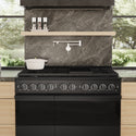 ZLINE 48 in. 6.7 cu. ft. Marino Double Oven Dual Fuel Range with 8 Burner Gas Cooktop in Black Stainless Steel (MDRB-48)