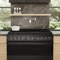 ZLINE 48 in. 6.7 cu. ft. Marino Double Oven Gas Range with 8 Burner Cooktop in Black Stainless Steel (MGRB-48)