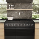 ZLINE 48 in. 6.7 cu. ft. Marino Gas Range with 8 Burner DuoPro™ Cooktop and Dual Ovens in Black Stainless Steel (PMGRB-48)