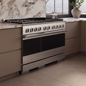 ZLINE 48 in. 6.7 cu. ft. Marino Gas Range with 8 Burner DuoPro™ Cooktop and Dual Ovens in Satin Stainless Steel (PMGRS-48)