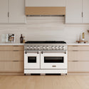ZLINE 48 in. 6.7 cu. ft. Classic Gas Range with 8 Burner DuoPro™ Cooktop and Dual Ovens with White Matte Doors (PCGR-WM-48)