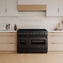 ZLINE 48 in. 6.7 cu. ft. Classic Gas Range with 8 Burner DuoPro™ Cooktop and Dual Ovens in Black Stainless Steel (PCGRB-48)