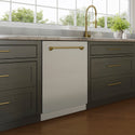 ZLINE Autograph Edition 24 in. Tallac Series 3rd Rack Top Control Built-In Tall Tub Dishwasher in Stainless Steel with Champagne Bronze Handle, 51dBa (DWVZ-304-24-CB)