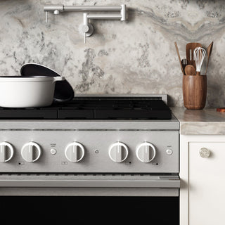 ZLINE 30 in. 4.2 cu. ft. Marino Gas Range with 4 Burner Cooktop and Convection Gas Oven in Satin Stainless Steel (MGRS-30)