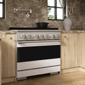 ZLINE 36 in. 5.2 cu. ft. Marino Gas Range with 6 Burner Cooktop and Convection Gas Oven in Stainless Steel with White Matte Door (MGR-WM-36)