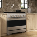 ZLINE 36 in. 5.2 cu. ft. Marino Gas Range with 6 Burner Cooktop and Convection Gas Oven in Satin Stainless Steel (MGRS-36)