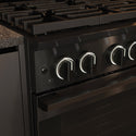 ZLINE 36 in. 5.2 cu. ft. Marino Dual Fuel Range with Gas Cooktop and Electric Convection Oven in Black Stainless Steel with 6 Brass Burners (MDRB-BR-36)