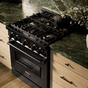 ZLINE 30 in. 4.2 cu. ft. Classic Dual Fuel Range with 4 Burner DuoPro™ Cooktop and Electric Convection Oven in Black Stainless Steel (PCDRB-30)