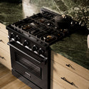 ZLINE 30 in. 4.2 cu. ft. Classic Gas Range with 4 Burner DuoPro™ Cooktop and Convection Gas Oven in Black Stainless Steel (PCGRB-30)