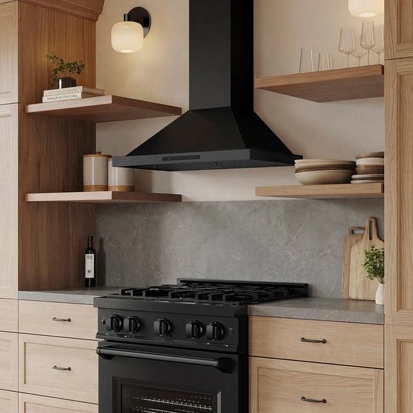 ZLINE 30 in. Convertible Vent Wall Mount Range Hood in Black Stainless Steel (BSKBN-30)